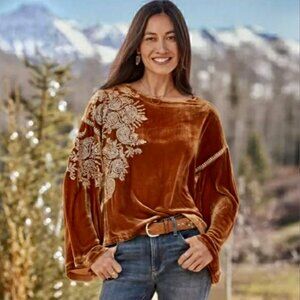 Sundance | “Dreams in Harvest”Embroidered Velvet Top, Sz S or M*  ♥ EUC